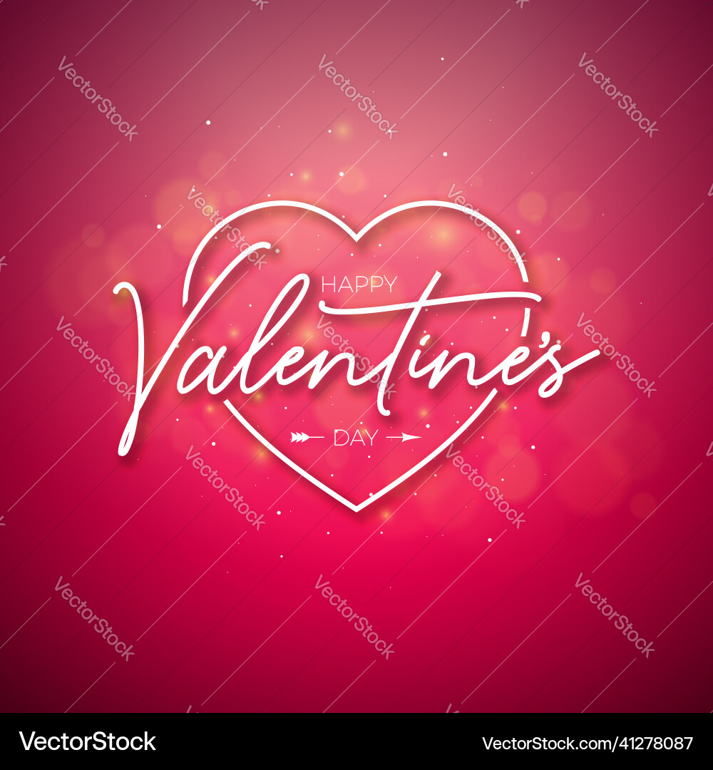 Happy valentines day design with heart shape vector image