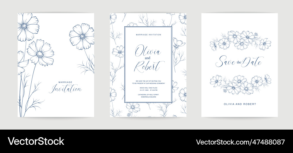 Marriage design template with custom names vector image