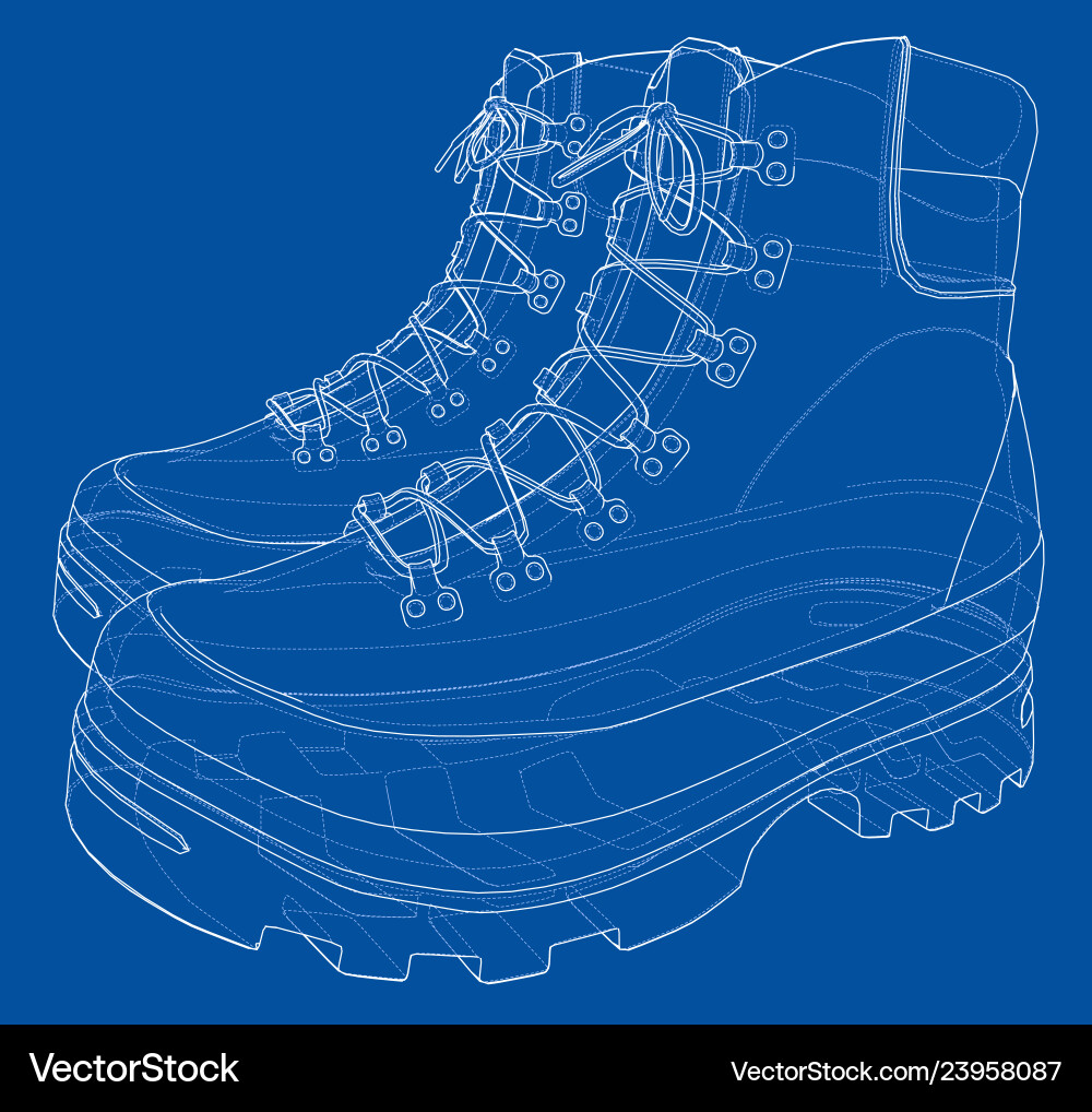 Mens boot concept rendering of 3d vector image