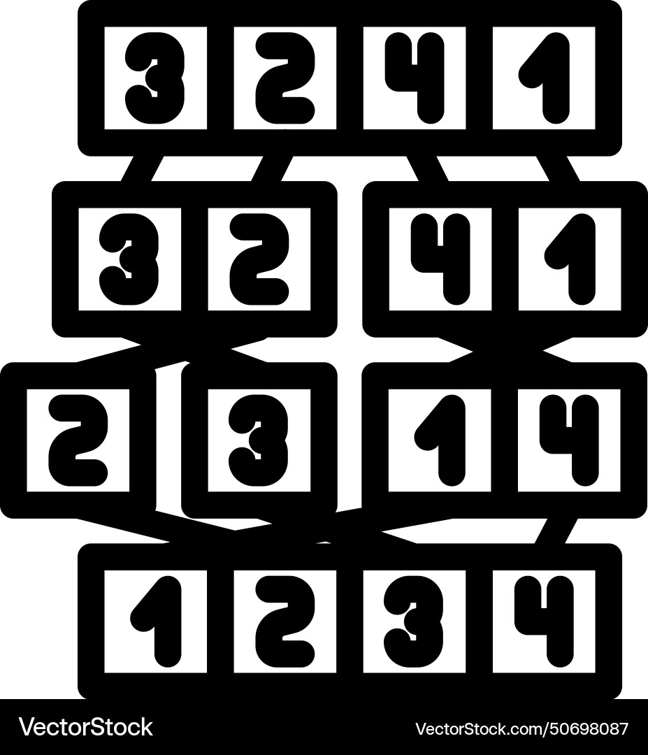 Mergesort algorithm line icon Mergesort algorithm line icon vektorbild