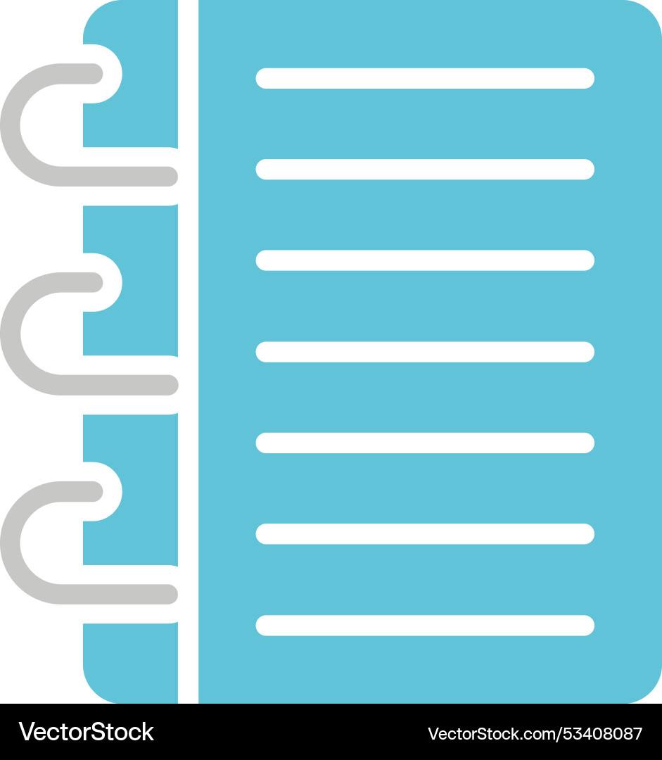 Notebook glyph two colour icon vector image