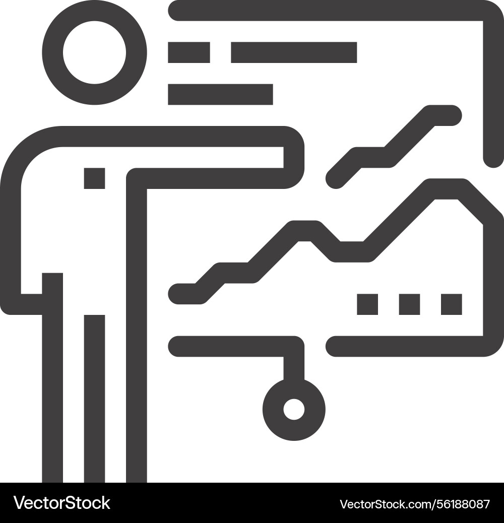 Presentation flat line web icon concept Presentation flat line web icon concept Vector Image