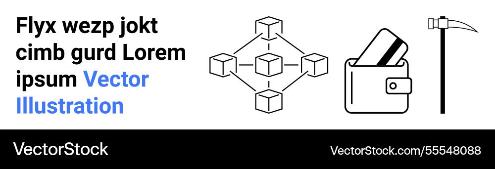 Blockchain technology integration wallet security Vector Image