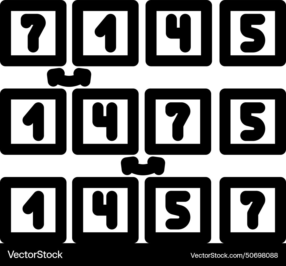 Bubble sort algorithm line icon Bubble sort algorithm line icon vector image