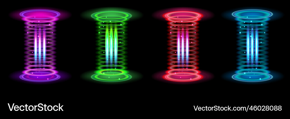 Circular portals color set Circular portals color set vector image