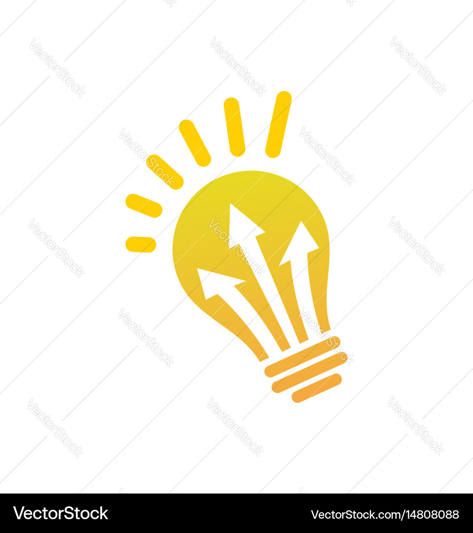 Electric Lightbulb Arrow Icon Vector Image