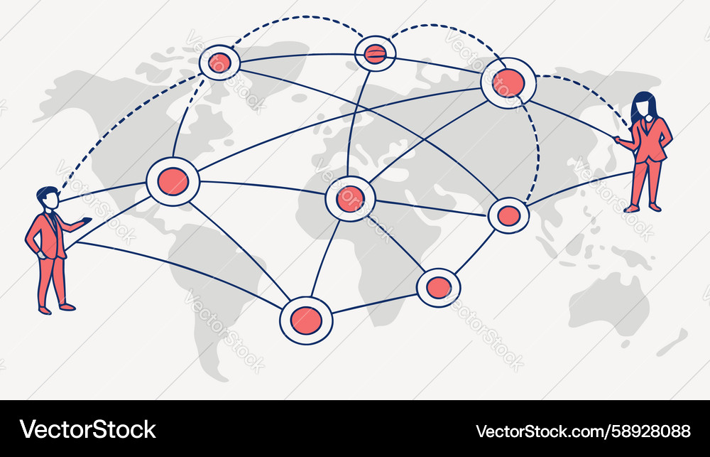 Global Data Network Connection Vector Image