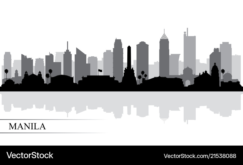 Manila City Skyline Silhouette vector image