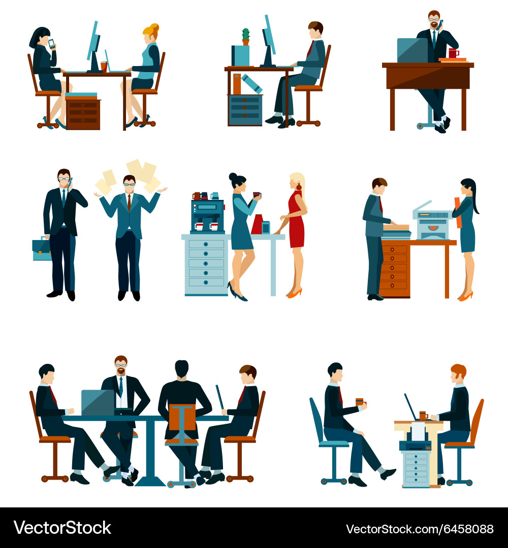 Office Workers & Workflow vector image