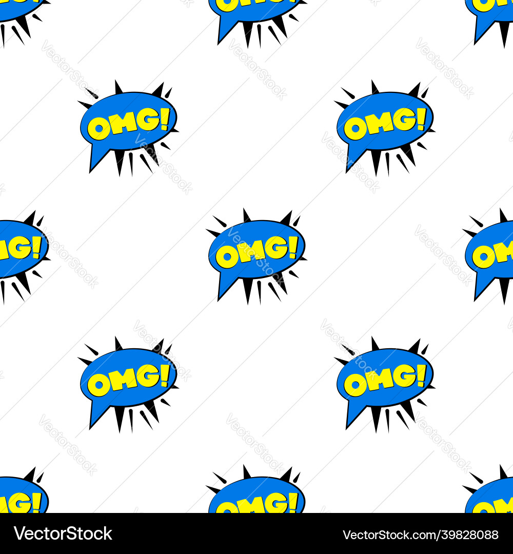 Omg speech bubble pattern seamless Omg speech bubble pattern seamless vector image