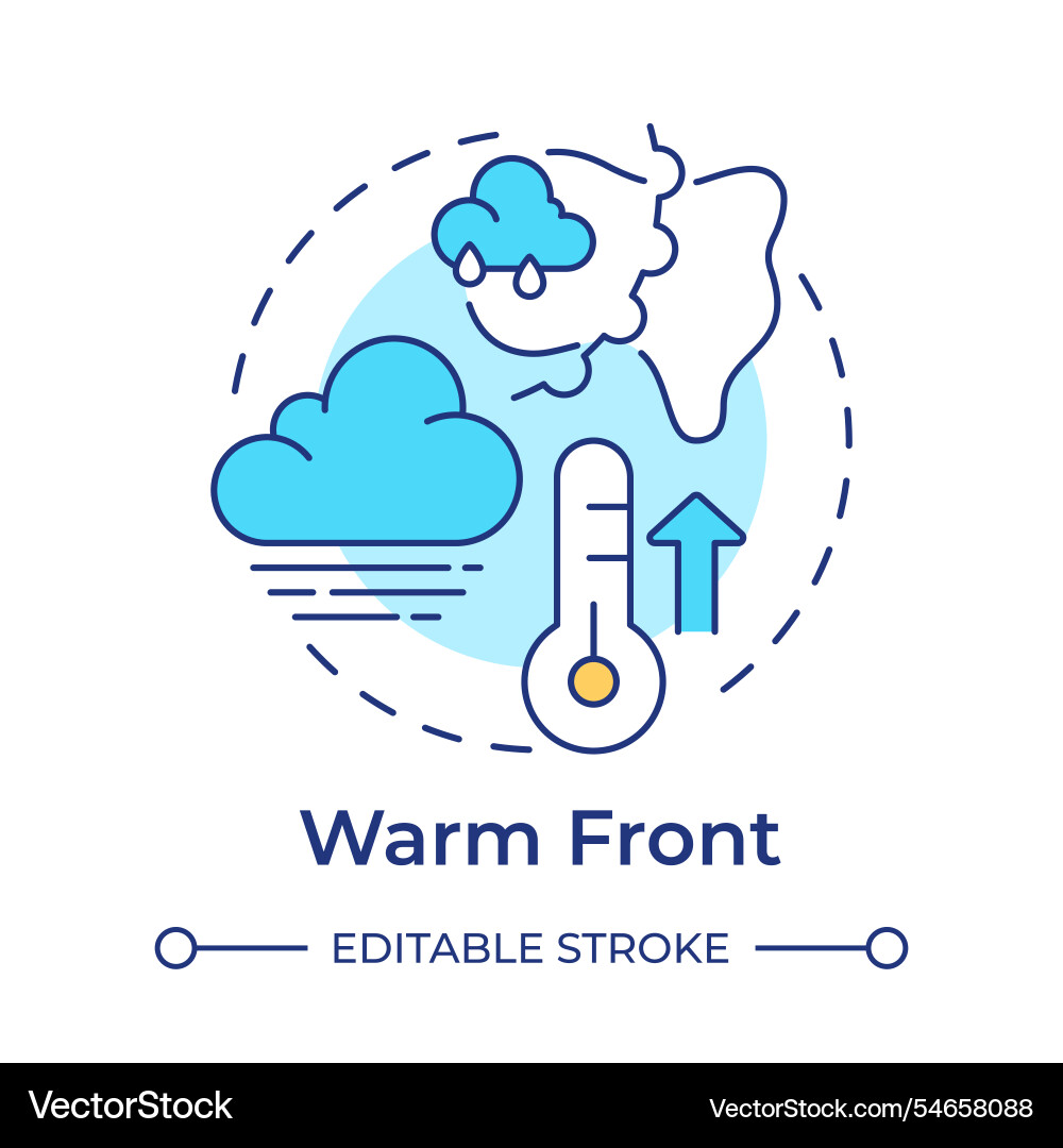 Warm front multi color concept icon Vector Image