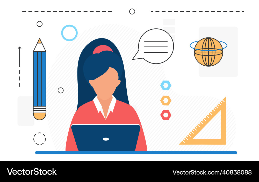 Web designer creating webpage information content Web designer creating webpage information content Vector Image