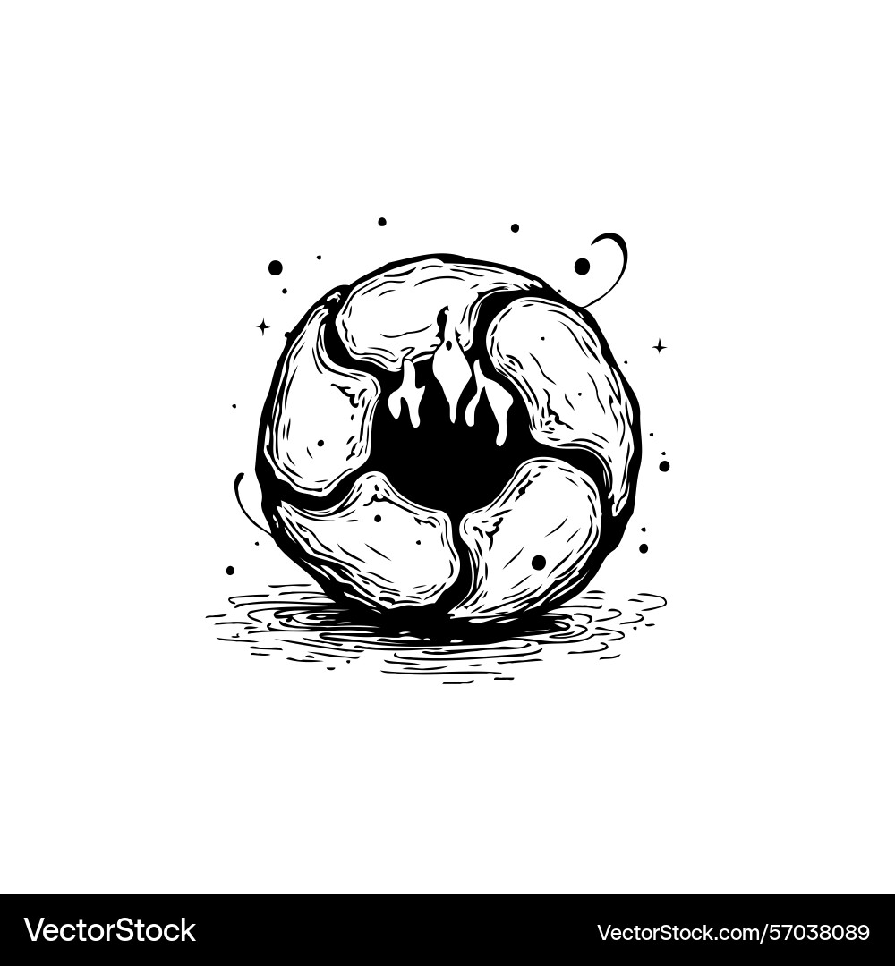 Abstract donut-shaped object with flame-like Vector Image