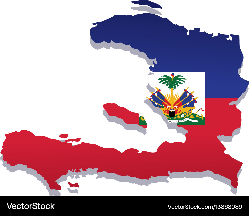 Haiti Flag and Map Illustration Vector Image
