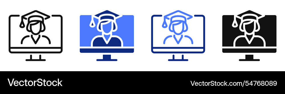 Icon oder Logo der Online-Bildung Icon oder Logo der Online-Bildung vektorbild