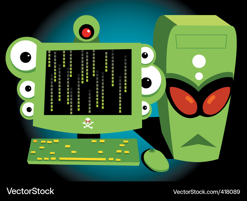 Monster Computer - Futuristic Tech Vector Image