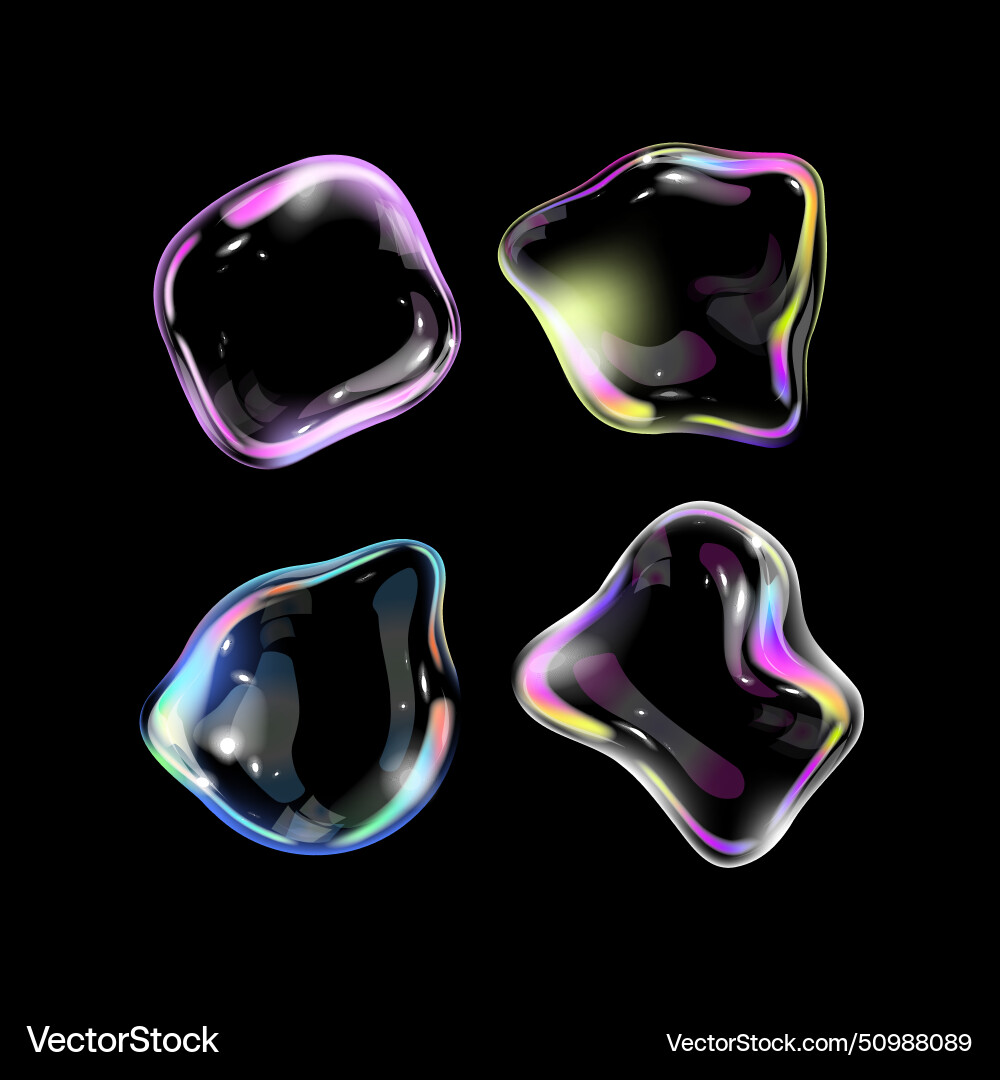 Realistic transparent soap bubbles Royalty Free Vector Image