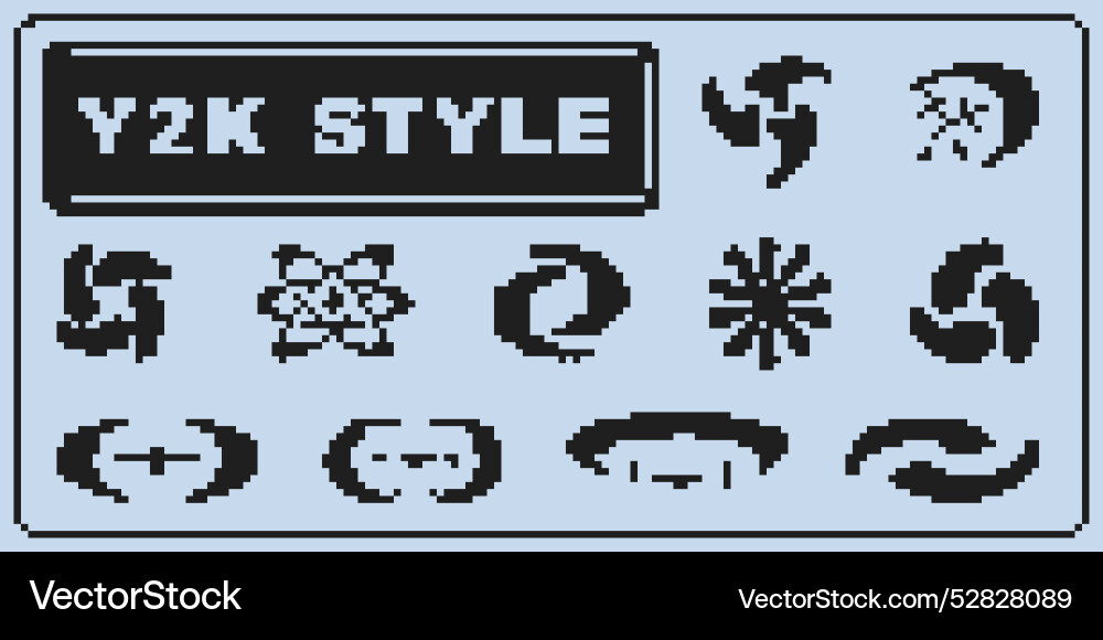 Y2k pixel style asset 8 bit abstract Y2k pixel style asset 8 bit abstract vector image