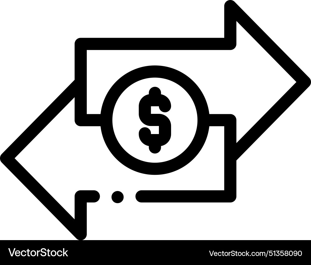 Arrows icon thin linear style design isolated Arrows icon thin linear style design isolated vector image