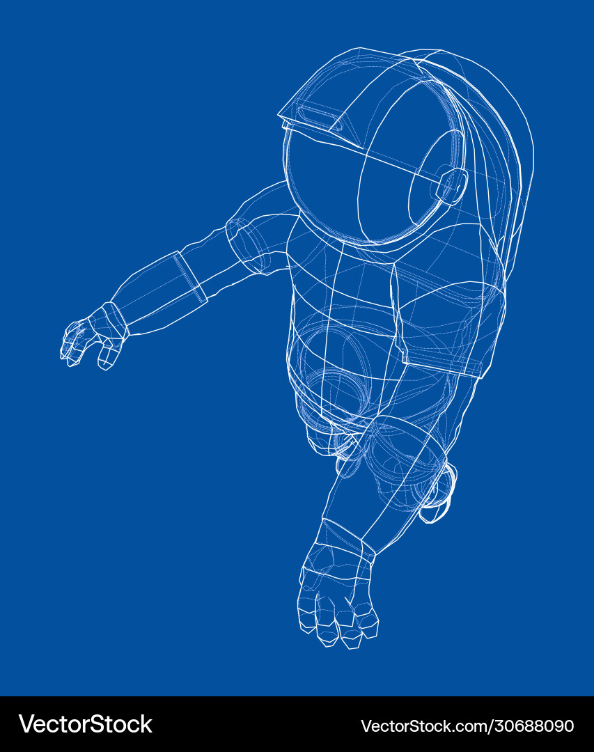 Astronaut concept rendering 3d vector image