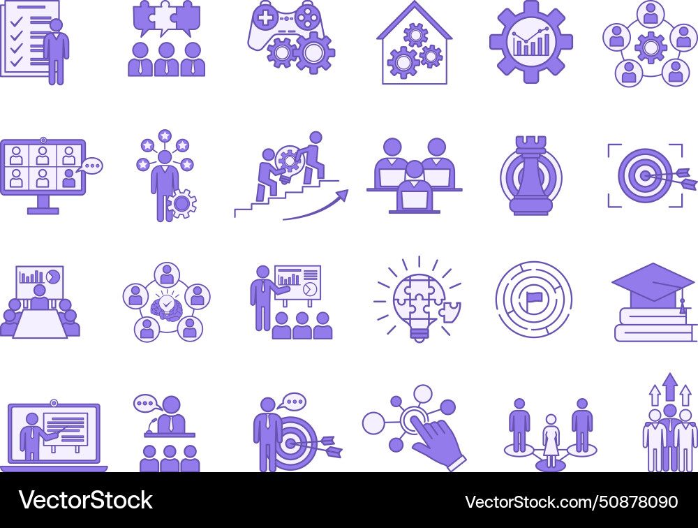 Colored set of workshop icons team vector image