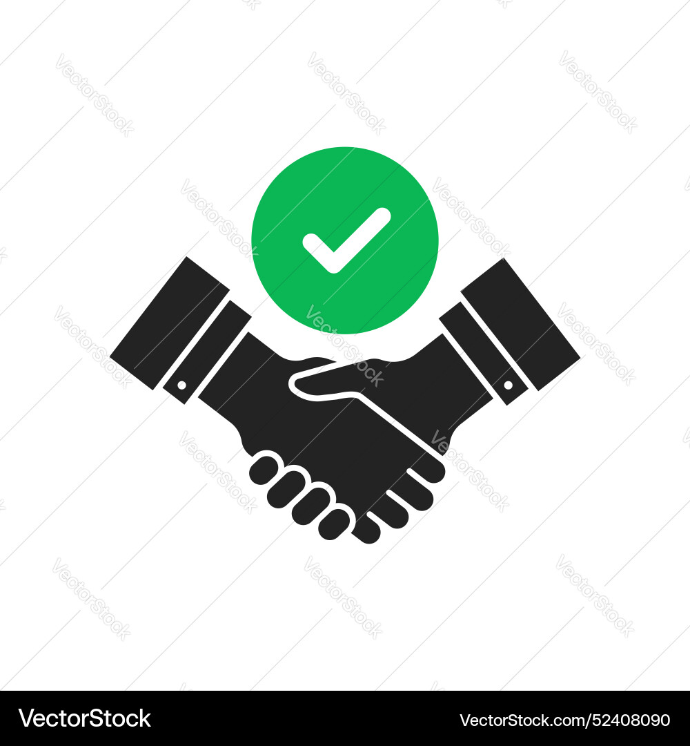 Commitment with black handshake or shakehand icon Commitment with black handshake or shakehand icon vector image