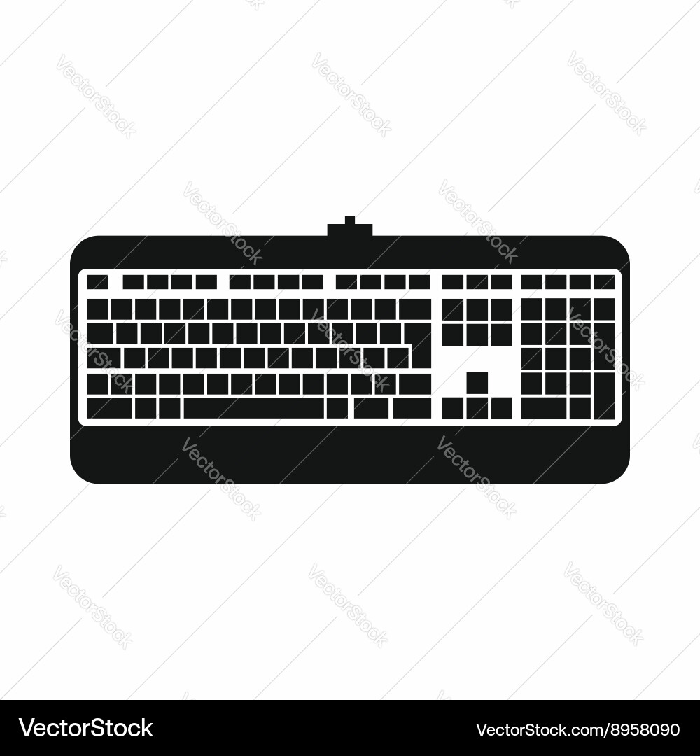 Computer keyboard icon simple style vector image