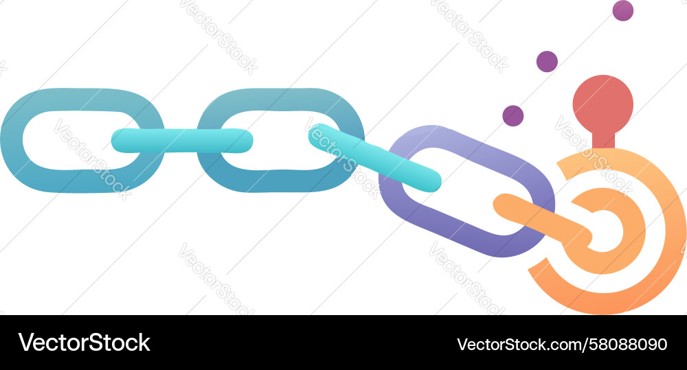 Dynamic Chain Link with Swirl Vector Image