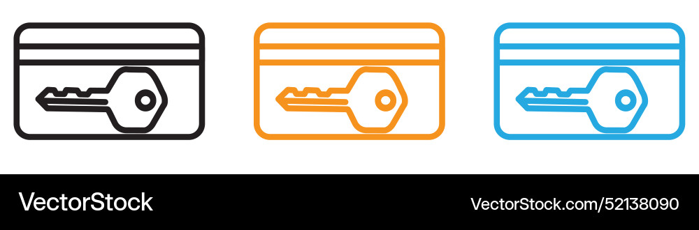 Keycard access logo set collection for web app ui Keycard access logo set collection for web app ui vector image