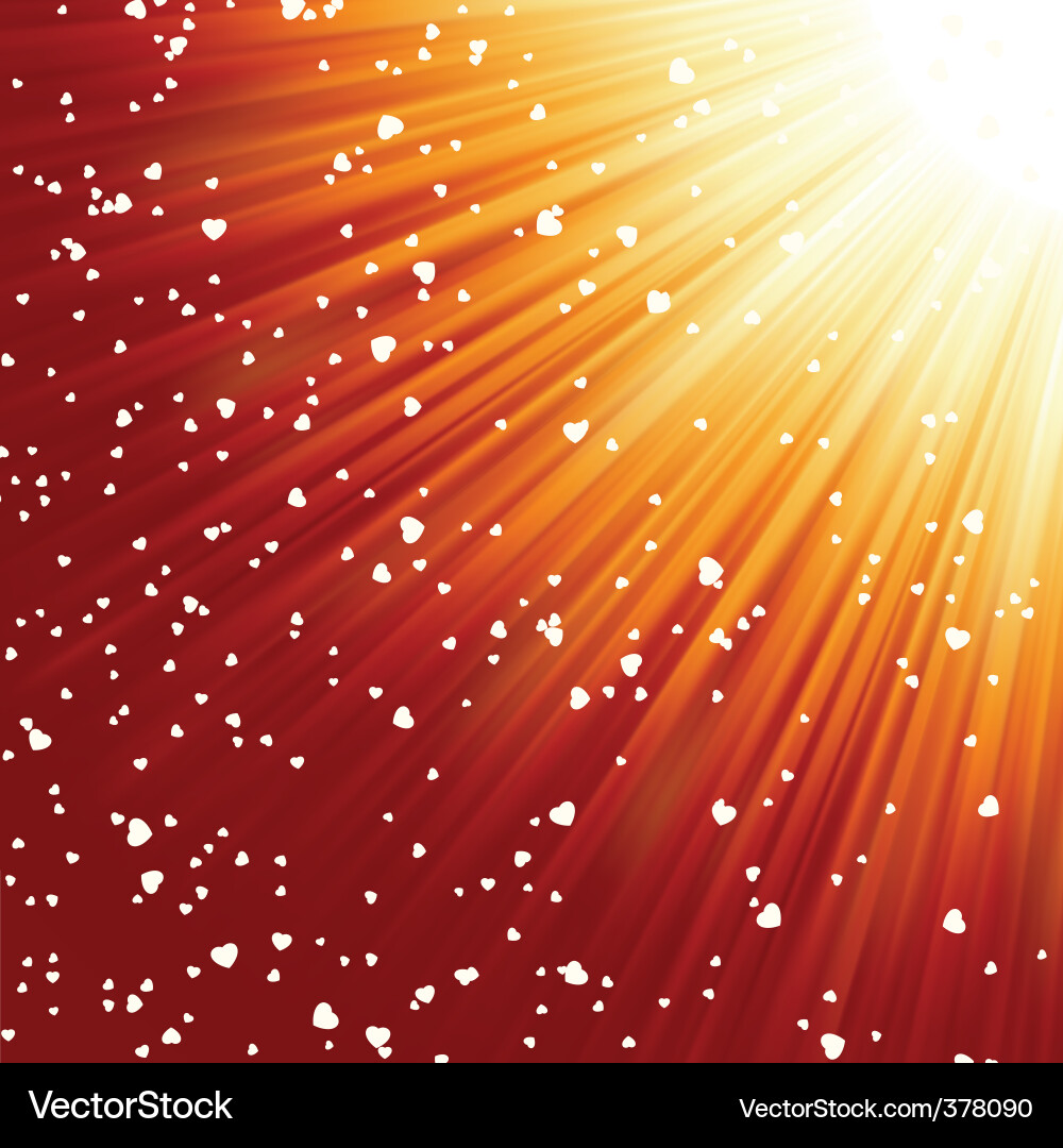 Radiant Hearts in Light Vector Image