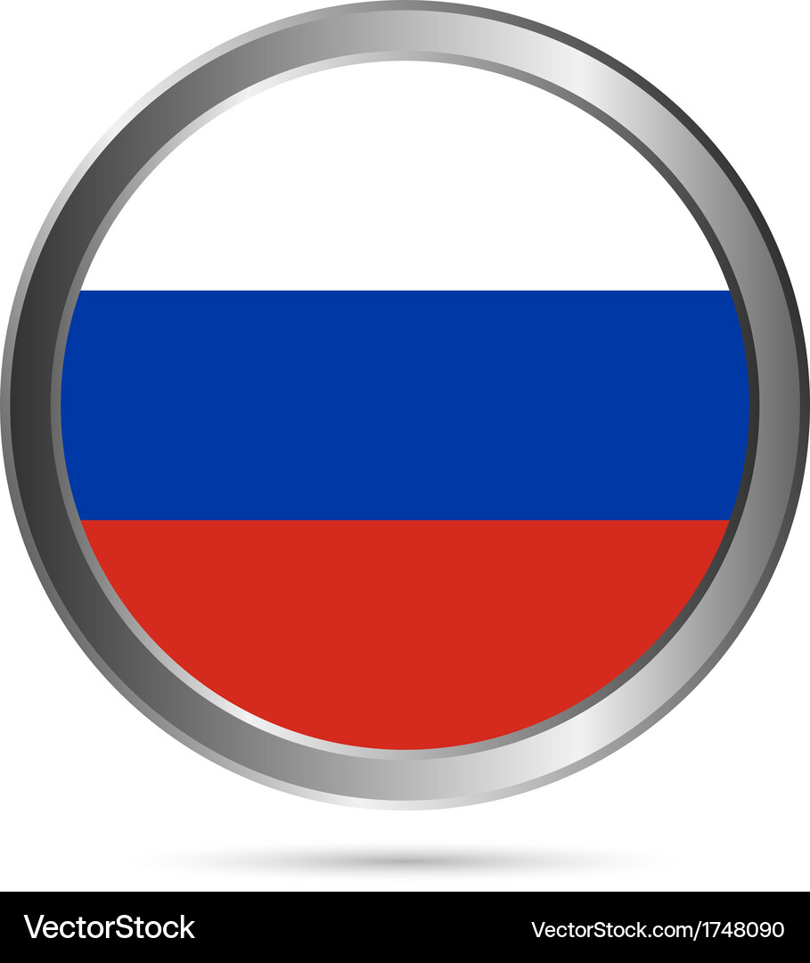 Russische Flagge Knopf Vektorbild