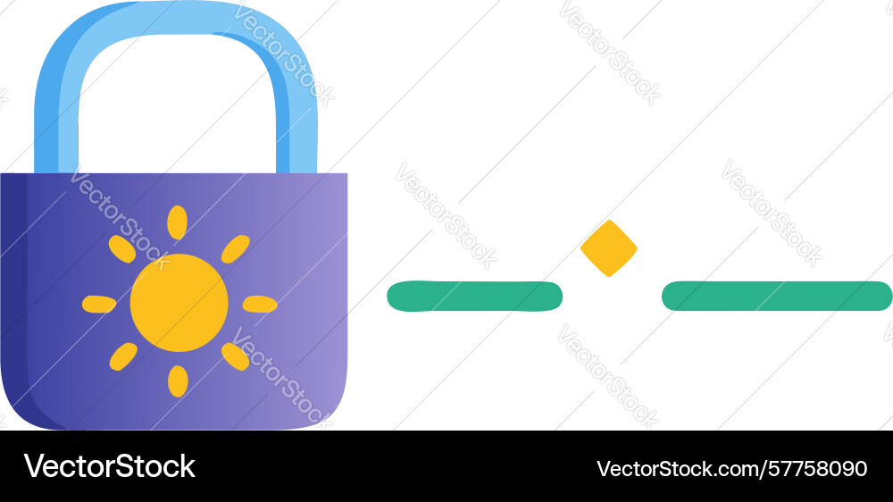 Secure dark mode padlock icon with light rays vector image