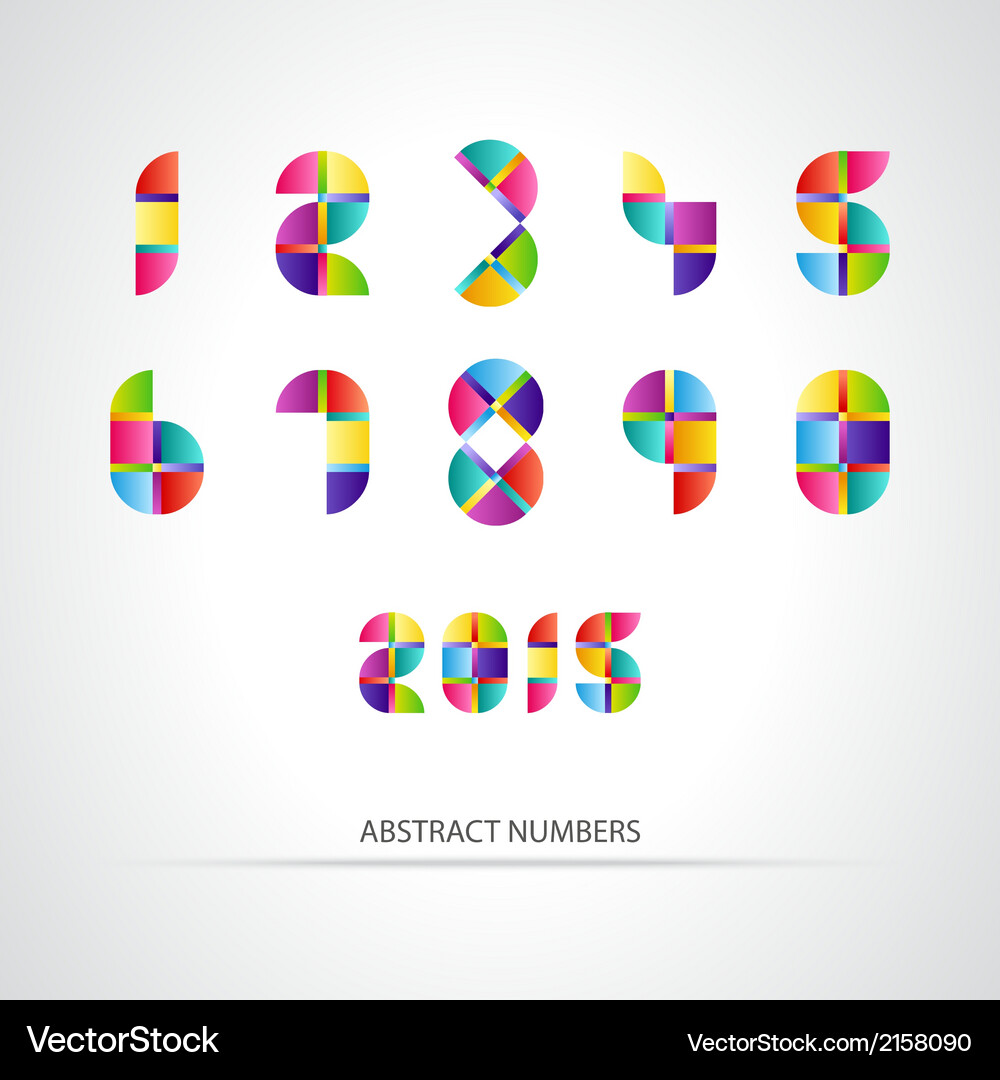 Set of colorful number Vector Image