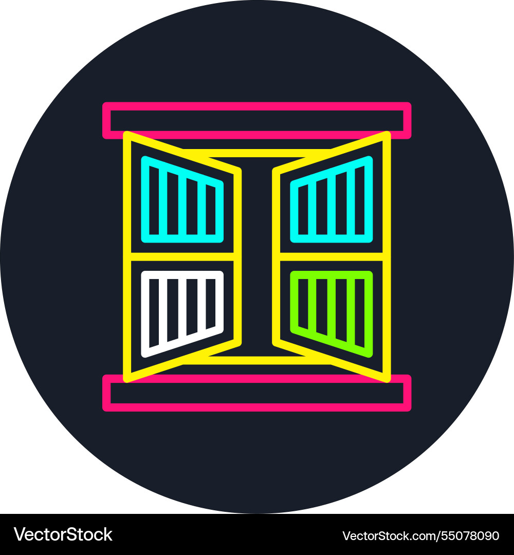 Window line multi color icon Vector Image