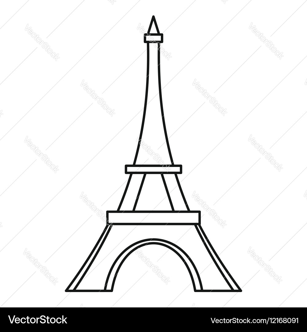 Eiffel tower icon outline style vector image