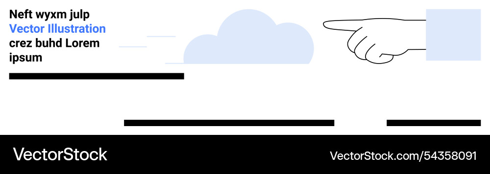 Hand pointing with cloud and text elements Hand pointing with cloud and text elements vector image
