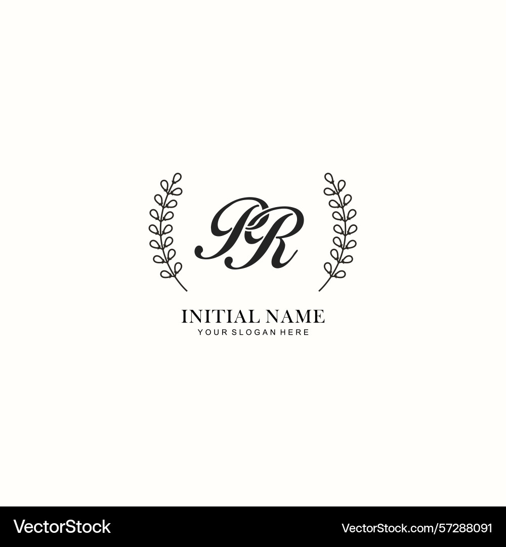 Pr initial logo templates with botanical elements Pr initial logo templates with botanical elements Vector Image