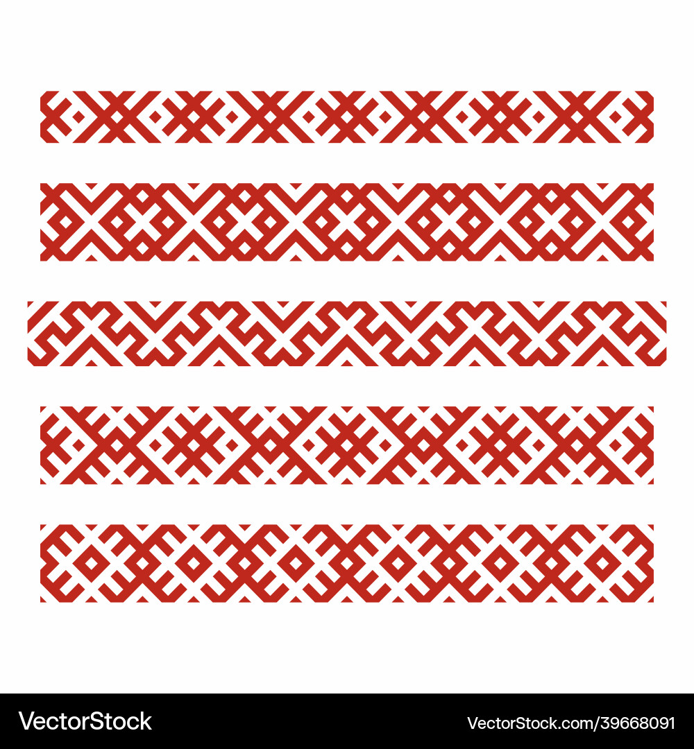Slavic Embroidery Patterns Vector Image