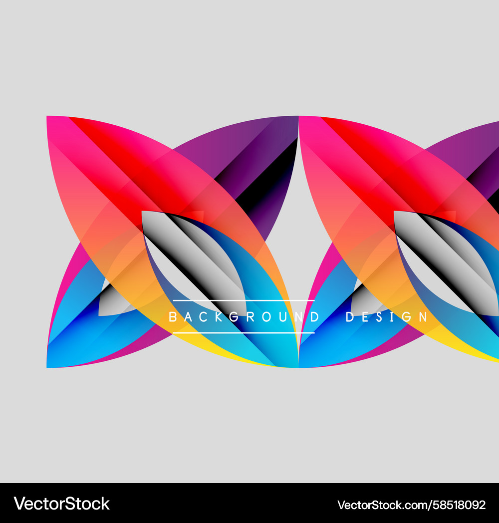 Abstract colorful design dynamic shapes intersect Vector Image