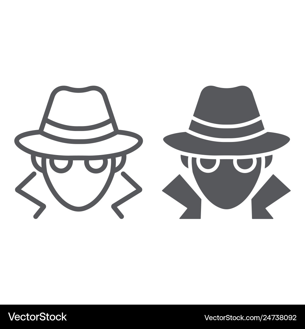 Betrug Linie und Glyph-Symbol Anonymität Agent Betrug Linie und Glyph-Symbol Anonymität Agent vektorbild