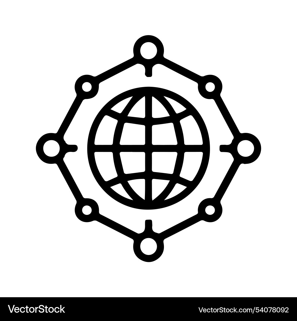Digital connection network icon vector image