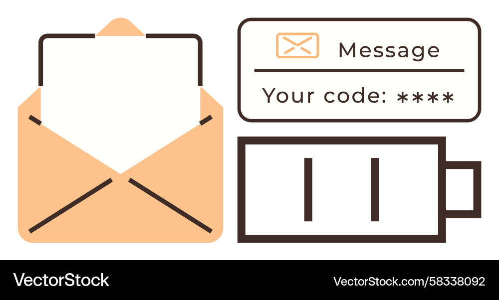 E-Mail-Authentifizierung mit Code Vektorbild