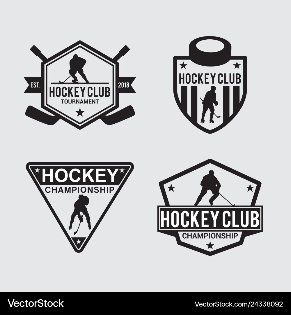 Hockey Badge & Logo Collection Vector Image