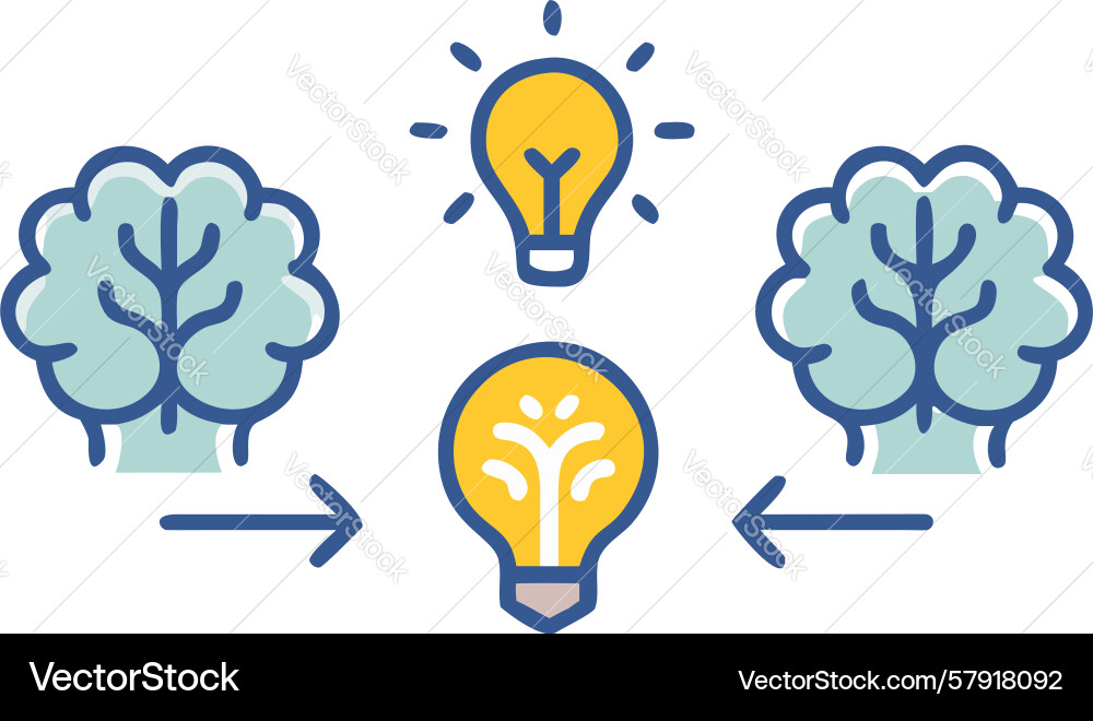 Innovative problem solving process icon design vector image