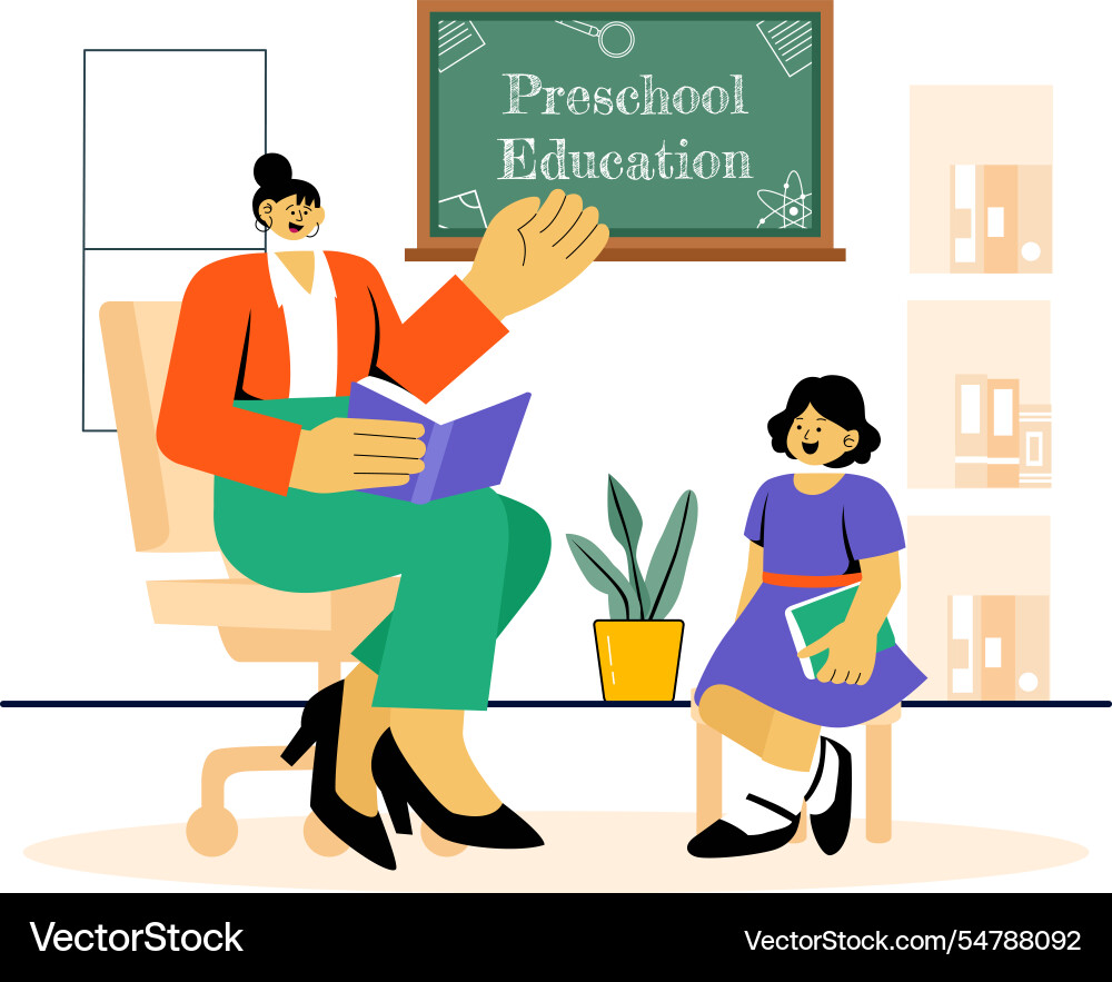 Preschool education featuring early childhood Preschool education featuring early childhood vector image