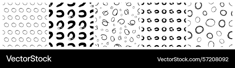 Set of seamless patterns with scribble smears Set of seamless patterns with scribble smears vector image