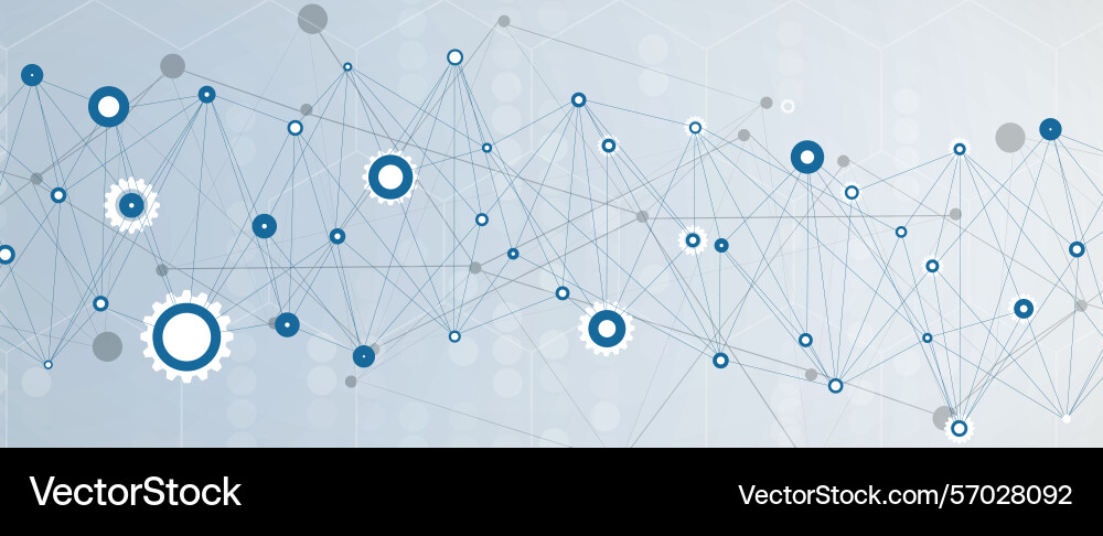 Technology and science banner or header connected Vector Image