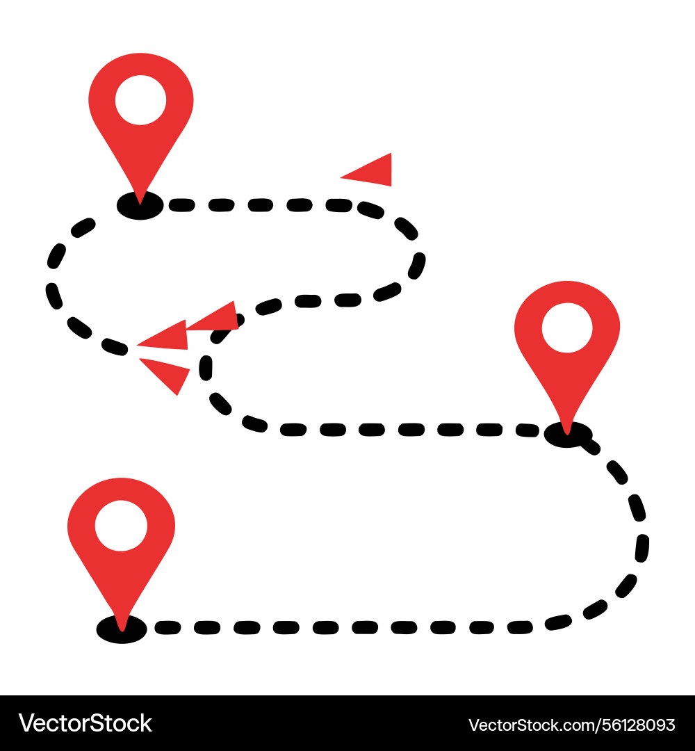 A visual representation of journey or route vector image