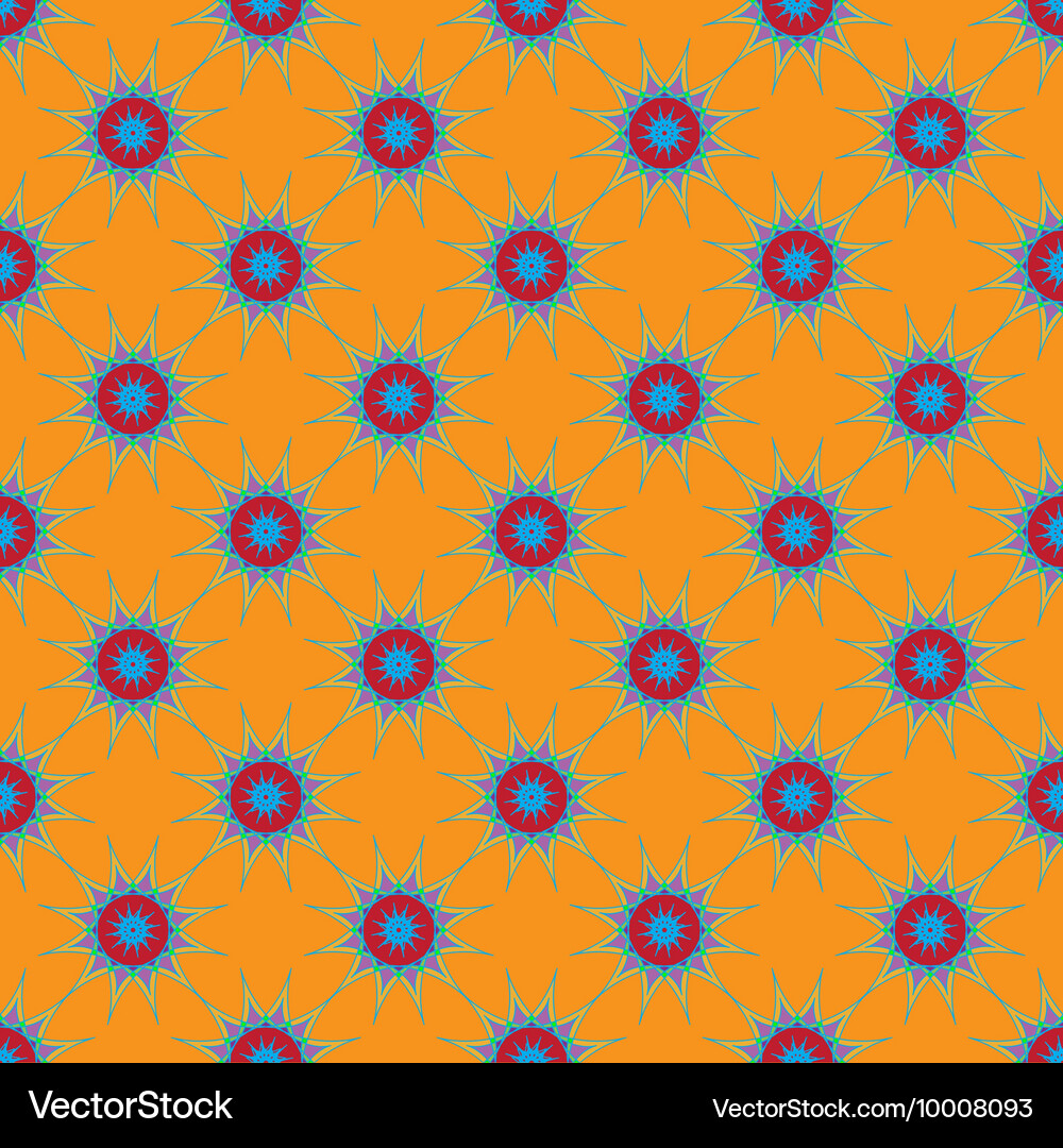 Abstract seamless pattern with fractal star Vector Image
