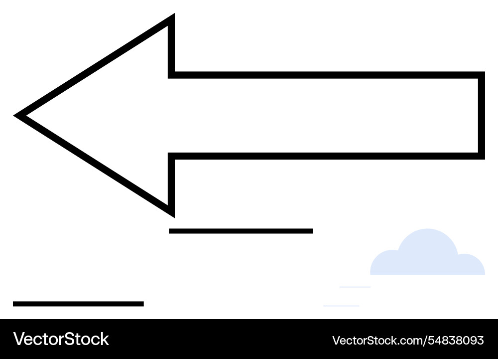 Bold left-facing arrow with sharp lines Bold left-facing arrow with sharp lines vector image